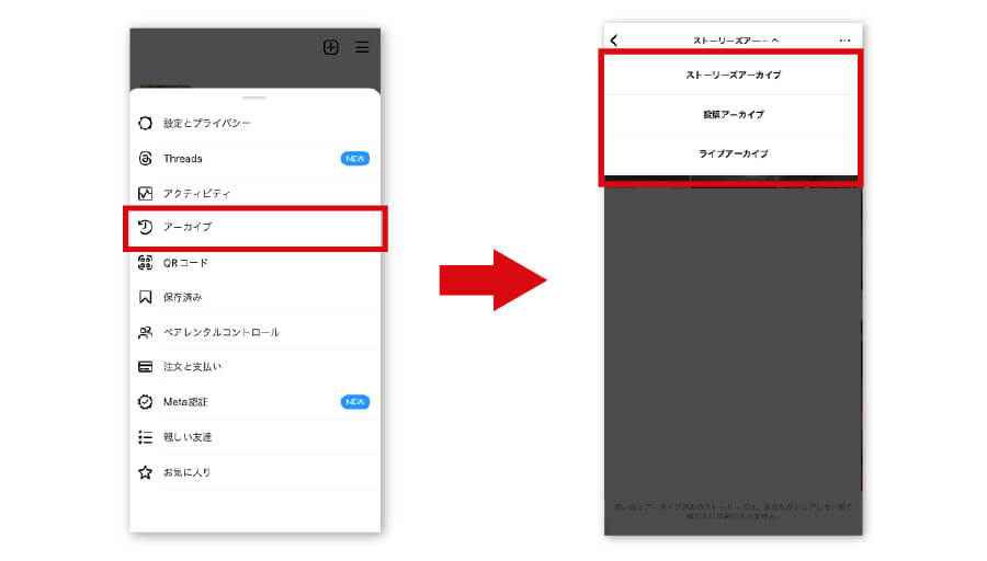 フィード投稿の確認・復元